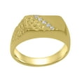 thumbnail image 1 of LBG British Made 10k Yellow Gold Cubic Zirconia Mens band Ring - 33 size options - Size 8.25, 1 of 6