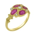 thumbnail image 1 of LBG British Made 10k Yellow Gold Cubic Zirconia & Natural Ruby ring Womens Statement Ring - 33 size options - Size 11.75, 1 of 6