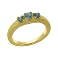 thumbnail image 1 of LBG British Made 10k Yellow Gold Natural Blue Topaz Womens Engagement Ring - 33 size options - Size 8.5, 1 of 6