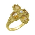 thumbnail image 1 of LBG British Made 10k Yellow Gold Natural Diamond & Citrine Womens Engagement Ring - 33 size options - Size 9.75, 1 of 6