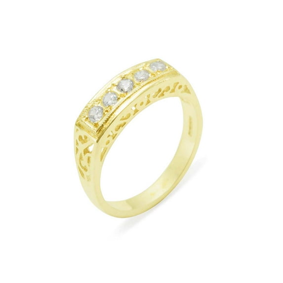 LBG British Made 10k Yellow Gold Natural Diamond Womens Eternity Ring - 33 size options - Size 9