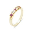 thumbnail image 1 of LBG British Made 10k Yellow Gold Natural Ruby & Diamond Womens Eternity Ring - 33 size options - Sizes 4 to 12 Available, 1 of 6
