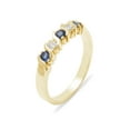 thumbnail image 1 of LBG British Made 10k Yellow Gold Natural Sapphire & Cubic Zirconia Womens Eternity Ring - 33 size options - Sizes 4 to 12 Available, 1 of 6