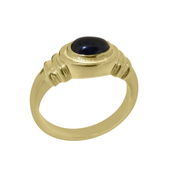 LBG British Made 10k Yellow Gold Natural Sapphire Unisex Engagement Ring - 33 size options - Size 7