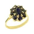 thumbnail image 1 of LBG British Made 10k Yellow Gold Natural Sapphire Womens Statement Ring - 33 size options - Size 9, 1 of 5