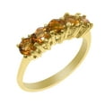thumbnail image 1 of LBG British Made 10k Yellow Gold Real Citrine Womens Eternity Ring - 33 size options - Size 5.5, 1 of 8