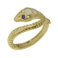 thumbnail image 1 of LBG British Made 10k Yellow Gold Real Genuine Opal & Amethyst Womens Band Ring - 33 size options - Size 5.75, 1 of 6