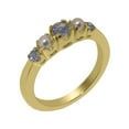 thumbnail image 1 of LBG British Made 10k Yellow Gold Ring with Natural Tanzanite & Cultured Pearl Womens band Ring - 33 size options - Size 4, 1 of 6