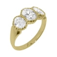 thumbnail image 1 of LBG British Made 10k Yellow Gold ring with Synthetic Cubic Zirconia Womens Engagement Ring - 33 size options - Size 9.75, 1 of 7