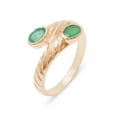 thumbnail image 1 of LBG British Made 14k Rose Gold Natural Emerald Womens Band Ring - 33 size options - 8.25 - 33 size options - Sizes 4 to 12 Available, 1 of 6