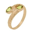 thumbnail image 1 of LBG British Made 14k Rose Gold Natural Peridot Womens Band Ring - 33 size options - 6.75 - 33 size options - Sizes 4 to 12 Available, 1 of 6