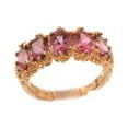 thumbnail image 1 of LBG British Made 14k Rose Gold Natural Pink Tourmaline Womens Eternity Ring - 33 size options - Size 10, 1 of 6