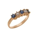 thumbnail image 1 of LBG British Made 14k Rose Gold Natural Sapphire & Cultured Pearl Womens Eternity Ring - 33 size options - Size 5, 1 of 8