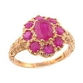 thumbnail image 1 of LBG British Made 14k Rose Gold Ring with Natural Ruby Womens Statement Ring - 33 size options - Size 7.25, 1 of 2
