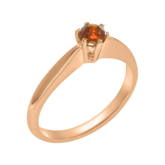 LBG British Made 14k Rose Gold ring with Natural Citrine Womens Engagement Ring - 33 size options - Size 9.75