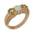 thumbnail image 1 of LBG British Made 14k Rose Gold ring with Natural Opal & Peridot Womens Engagement Ring - 33 size options - Size 11, 1 of 7