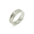 thumbnail image 1 of LBG British Made 14k White Gold Cubic Zirconia Mens Band Ring - 25 size options - Size 8.75, 1 of 6