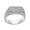 thumbnail image 1 of LBG British Made 14k White Gold Cubic Zirconia Mens band Ring - 33 size options - Size 7.75, 1 of 6