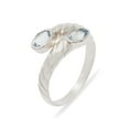 thumbnail image 1 of LBG British Made 14k White Gold Natural Aquamarine Womens Band Ring - 33 size options - 8 - 33 size options - Sizes 4 to 12 Available, 1 of 6