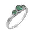 thumbnail image 1 of LBG British Made 14k White Gold Natural Emerald Womens Anniversary Ring - 33 size options - Size 7.75, 1 of 7