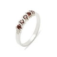 thumbnail image 1 of LBG British Made 14k White Gold Natural Garnet Womens Eternity Ring - 33 size options - Sizes 4 to 12 Available, 1 of 6