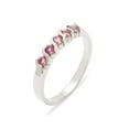 thumbnail image 1 of LBG British Made 14k White Gold Natural Pink Tourmaline Womens Eternity Ring - 33 size options - Sizes 4 to 12 Available, 1 of 6