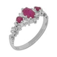 thumbnail image 1 of LBG British Made 14k White Gold Natural Ruby Womens Statement Ring - 33 size options - Size 9.25, 1 of 9
