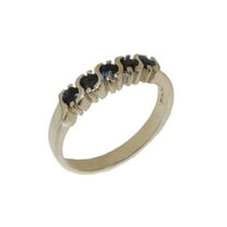 LBG British Made 14k White Gold Natural Sapphire Womens Eternity Ring - 33 size options - Sizes 4 to 12 Available