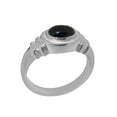 thumbnail image 1 of LBG British Made 14k White Gold Ring with Natural Sapphire Unisex Engagement Ring - 33 size options - Size 4, 1 of 5