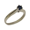 thumbnail image 1 of LBG British Made 14k White Gold Ring with Natural Sapphire Womens Engagement Ring - 33 size options - Size 7.25, 1 of 7