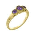 thumbnail image 1 of LBG British Made 14k Yellow Gold Natural Amethyst Womens Promise Ring - 33 size options - Size 10.75, 1 of 6