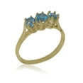 thumbnail image 1 of LBG British Made 14k Yellow Gold Natural Blue Topaz Womens Anniversary Ring - 33 size options - Size 10, 1 of 6