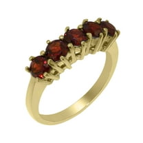LBG British Made 14k Yellow Gold Natural Garnet Ladies Eternity Ring - 33 size options - Size 10
