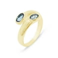 thumbnail image 1 of LBG British Made 14k Yellow Gold Natural London Blue Topaz Womens Band Ring - 33 size options - Size 9.75, 1 of 6