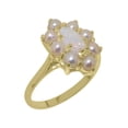 thumbnail image 1 of LBG British Made 14k Yellow Gold Natural Opal & Cultured Pearl Womens Anniversary Ring - 33 size options - Size 9.25, 1 of 6