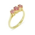 thumbnail image 1 of LBG British Made 14k Yellow Gold Natural Pink Tourmaline Womens Anniversary Ring - 33 size options - Size 4.75, 1 of 6
