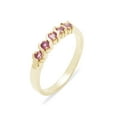 thumbnail image 1 of LBG British Made 14k Yellow Gold Natural Pink Tourmaline Womens Eternity Ring - 33 size options - Sizes 4 to 12 Available, 1 of 6