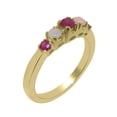 thumbnail image 1 of LBG British Made 14k Yellow Gold Natural Ruby & Opal Womens band Ring - 33 size options - Size 6, 1 of 6