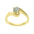 thumbnail image 1 of LBG British Made 14k Yellow Gold Real Genuine Aquamarine Womens Engagement Ring - 33 size options - Size 5.75, 1 of 5
