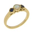 thumbnail image 1 of LBG British Made 14k Yellow Gold Ring with Natural Opal & Sapphire Womens Engagement Ring - 33 size options - Size 7.25, 1 of 7