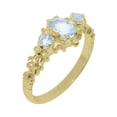 thumbnail image 1 of LBG British Made 14k Yellow Gold ring with Natural Aquamarine Womens Engagement Ring - 33 size options - Size 11, 1 of 9
