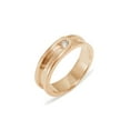 thumbnail image 1 of LBG British Made 18k Rose Gold Cubic Zirconia Mens Band Ring - 25 size options - Size 6.25, 1 of 6