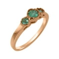 thumbnail image 1 of LBG British Made 18k Rose Gold Natural Emerald Womens Anniversary Ring - 33 size options - Size 11.5, 1 of 7