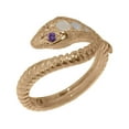 thumbnail image 1 of LBG British Made 18k Rose Gold Natural Opal & Amethyst Womens Band Ring - 33 size options - Size 11.5, 1 of 6