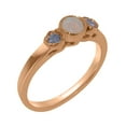 thumbnail image 1 of LBG British Made 18k Rose Gold Natural Opal & Tanzanite Womens Anniversary Ring - 33 size options - Size 7.75, 1 of 6