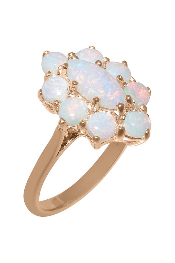 LBG British Made 18k Rose Gold Natural Opal Womens Anniversary Ring - 33 size options - Size 9.25