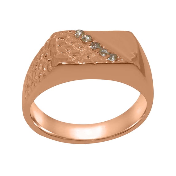 LBG British Made 18k Rose Gold Natural Peridot Mens band Ring - 33 size options - Size 11.5