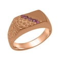 thumbnail image 1 of LBG British Made 18k Rose Gold Natural Pink Tourmaline Mens Anniversary Ring - 33 size options - Size 9, 1 of 6