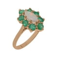 thumbnail image 1 of LBG British Made 18k Rose Gold Ring with Natural Opal & Emerald Womens Statement Ring - 33 size options - Size 4, 1 of 6