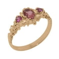 thumbnail image 1 of LBG British Made 18k Rose Gold Ring with Natural Pink Tourmaline Womens Engagement Ring - 33 size options - Size 7.25, 1 of 9